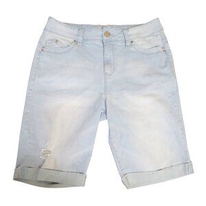 YMI Wanna Betta Butt High Rise Light Wash Bermuda Shorts Womens Size 11/30 Denim